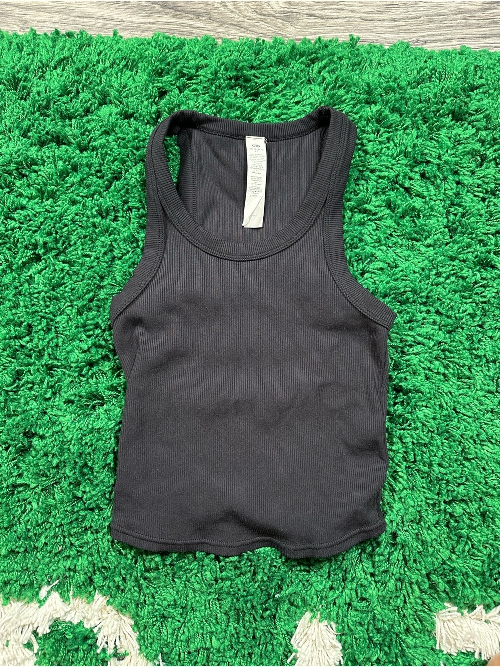 ALO Yoga Black Goddess Ribbed Go To Tank Top - Women's